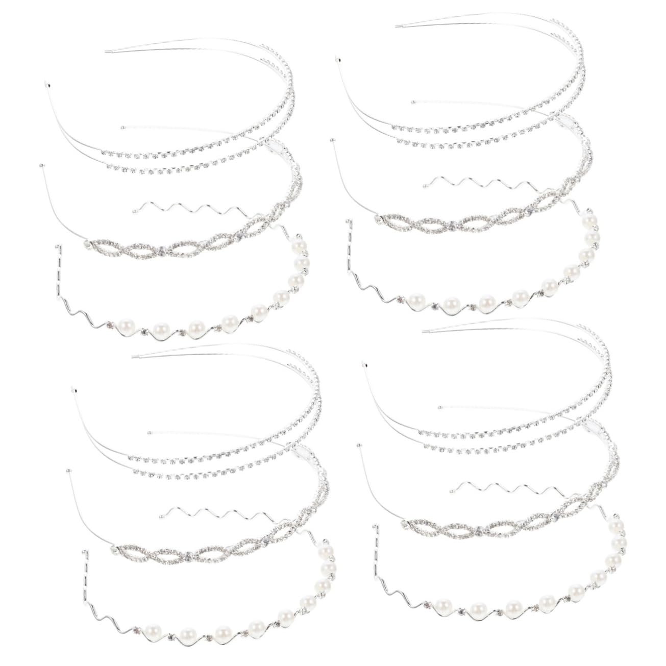 Healeved 12piezas Diademas De Cristal Flores y Perlas Tocado Para Novias De Accesorios De Moda Para Fiestas y Eventos Especiales
