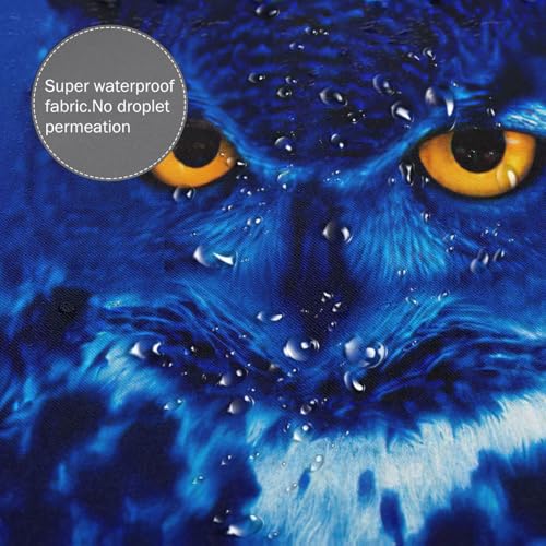 Rideau de douche hibou bleu 183x183 cm en polyester imperméable