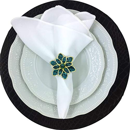 Porta Guardanapo Botão Crisântemo Mar da Tailândia - 4 unds