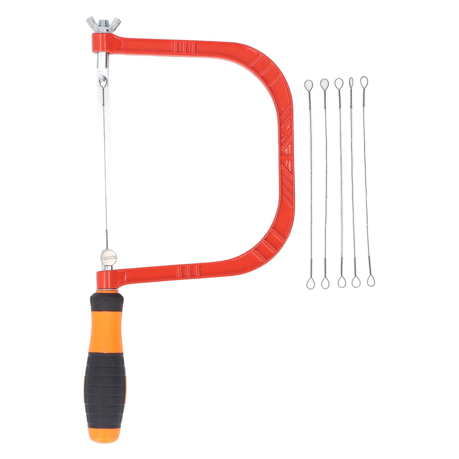 Ausla Coping Saw, 6 Inch Aluminium Alloy U-Shape Frame with 5 Replacement Blades
