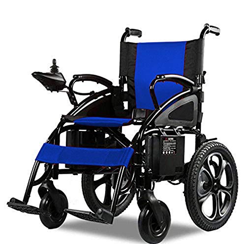Mobility Scooter Wheelchair Electric Power Motorized Wheel Chair Portable Folding Lightweight Power Wheel Chair (Blue) #TOP15
