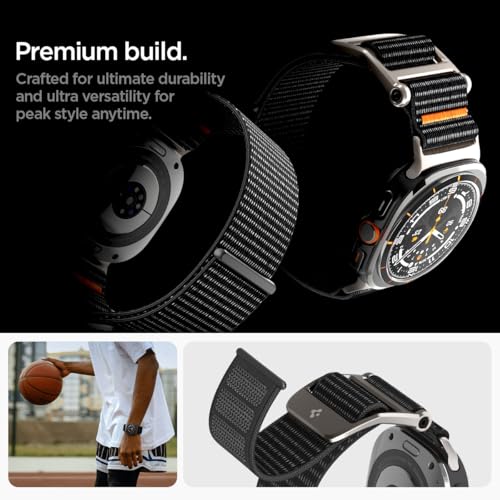Image of Spigen DuraPro Flex Designed For Samsung Galaxy Watch Ultra Band 47mm Adjustable Solo Loop Band Strap (2024) - Black