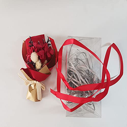 Mini buquê de flores secas para decoração de casa, presente de casamento, adereços de Natal (vermelh