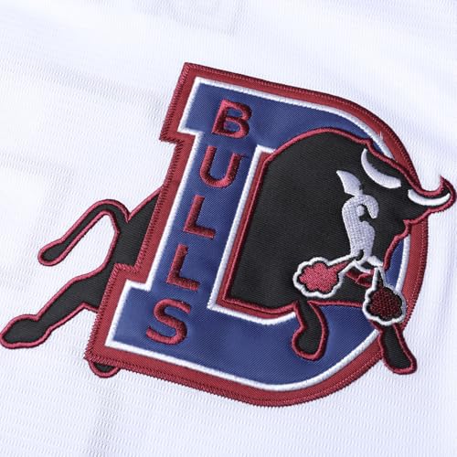 Bull Durham Jerseys, Camiseta Bordada Transpirable de Béisbol Crash Davis #8 Ebby Calvin LaLoosh #37 para Hombre Blanca miniatura 3