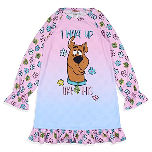 INTIMO Scooby-Doo Girls' I Woke Up Like This Flower Sleep Pajama Dress Nightgown2