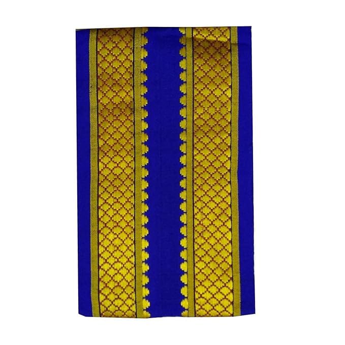 Men's Cotton | Dupatta | Towel | Stoles (Blue) gamcha | Blue Stole with Golden Line (Bhim Army Stole)-picture-52