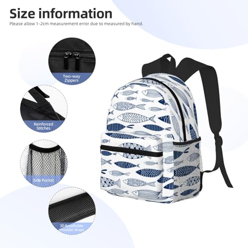 Blue Fish-B Travel Laptop Backpack For Men Women-Lightweight Carry On Backpack,Hiking Backpack, Water Resistant Beach Backpack With Laptop Compartment3