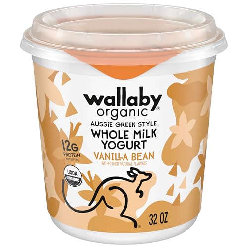 Wallaby Organic Whole Milk Vanilla Bean Greek Yogurt, 32 oz Tub