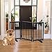 LZRS Freestanding Dog Gate 30 inch Tall - 3 Panels Solid Wooden Pet Gate for Doorways, Stairs & Hallways, Expandable & Foldable with Support Feet，Indoor Use,Black
