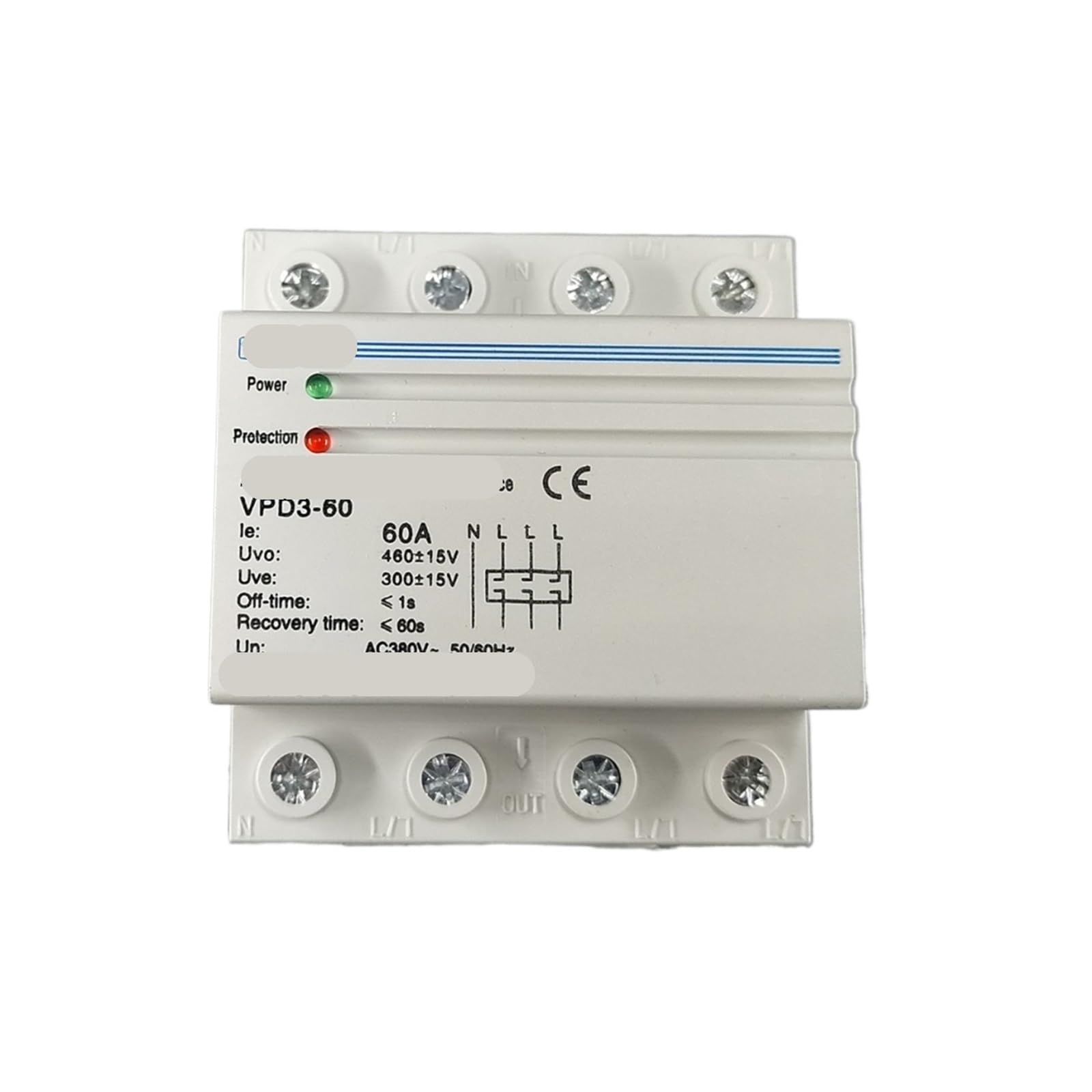 Protection surtension et sous-tension 60A triphasé à reconnexion automatique