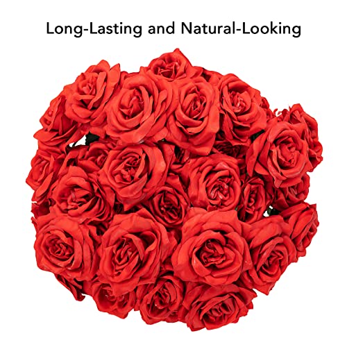 Softflame Artificial/Fake/Faux Flowers - Rose Bunch Red Color, Pack Of 6, Totally 42 Heads, For Wedding, Home, Party, Restaurant #TOP5