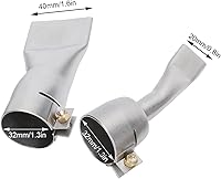 Vista 4 de 2 boquillas planas de pistola de soldadura, aleación de acero inoxidable de 0.787 pulgadas + 1.575 pulgadas, boquilla de pistola de soldadura