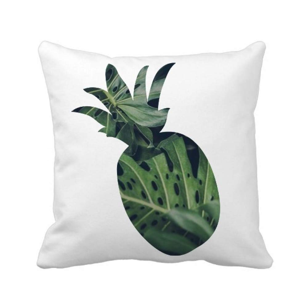 Housse de coussin ananas feuilles vertes taie oreiller salon 45x45