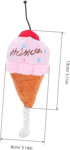 Miniatura 2 de ULTECHNOVO Juguete de helado para perro, bonito juguete de felpa para perro, juguete suave con sonido de helado, juguete masticable para mascotas y