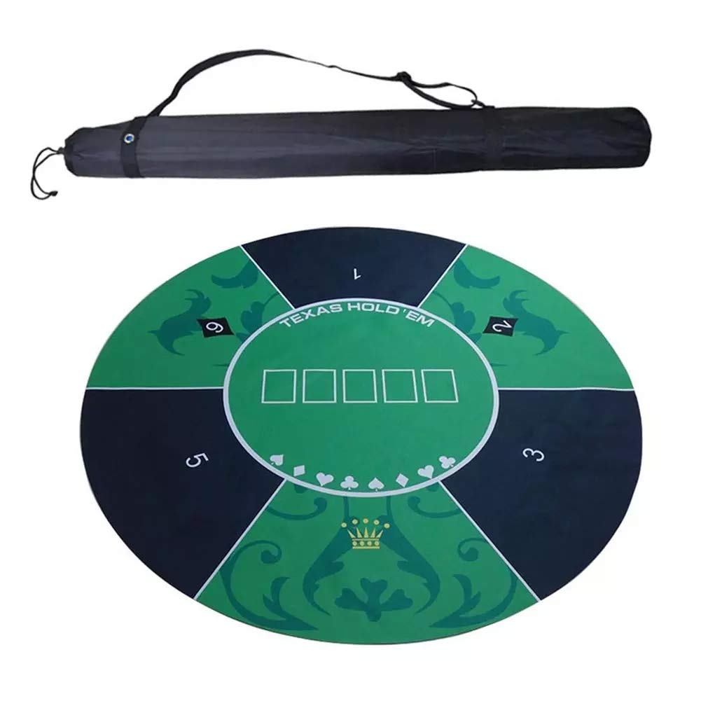 mata do gry w karty, Flanelowa mata do pokera Texas Hold Em z rurką przenoszenia na rodzinne gry imprezowe. Akcesoria(Green)
