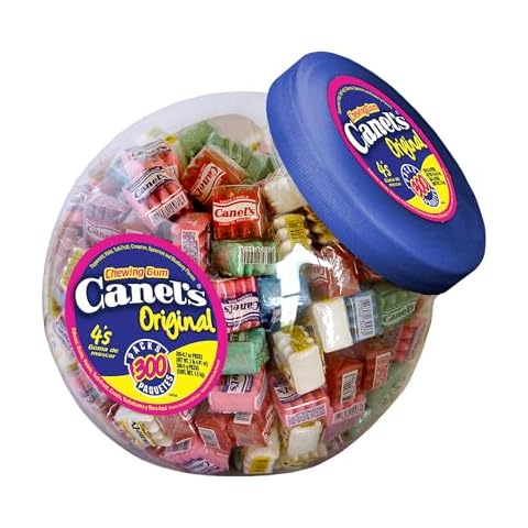 Canel's 4-Piece Gum Pack Jar in Original Flavors - Peppermint, Spearmint, Cinnamon, Fruit, Blueberry, Violet, and Menthol, 300 Count Cover