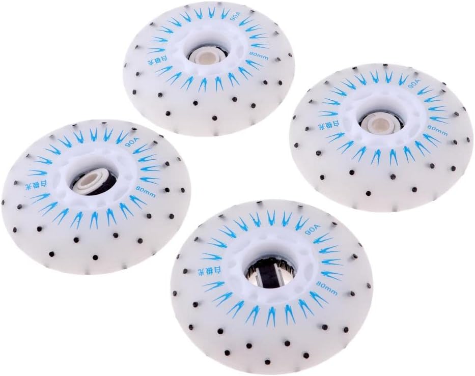 4pcs Flash Skating Wheel Roller Skates | PU Material | Up | Multicolor s | 72-80mm Sizes | Outdoor & Indoor Use | Skater's Dream - Blue, 80mm