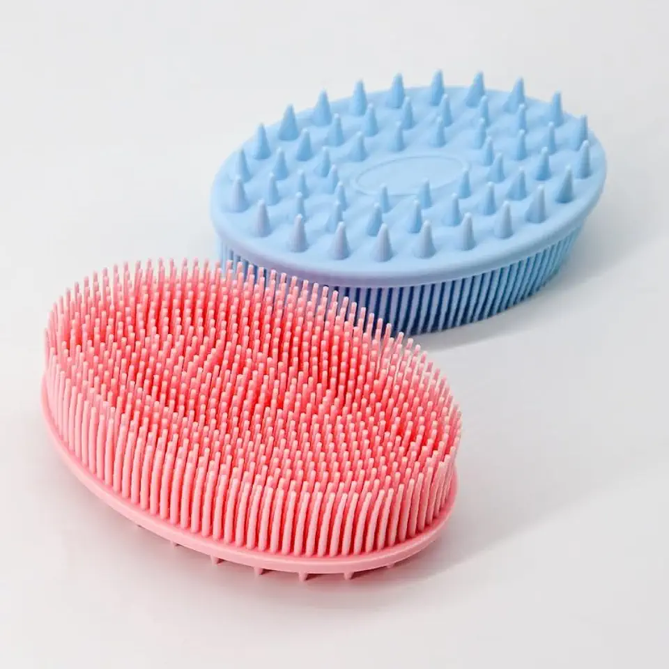 Escova de Banho em Silicone Esfoliante – Escova Corporal de Limpeza Profunda com Massagem, Macia e Higiênica