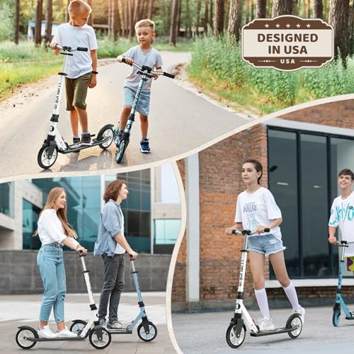 Image of WAYPLUS Kick Scooter for Ages 6+,Kid,Teens & Adults.8 Big Wheels,240lb