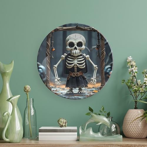 Plato decorativo de porcelana con diseño calavera 6 pulgadas miniatura 5