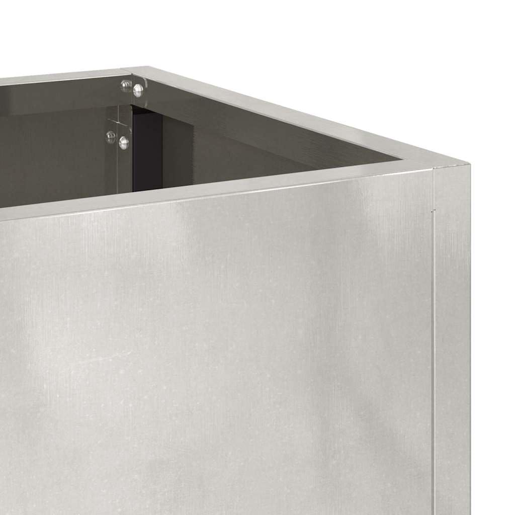 Hochbeet Edelstahl Silber 100 x 26 x 82 cm Pflanzkasten | Stilvoller Blumenkübel für Balkon und Terrasse, wetterbeständiges Design für eine einfache Pflanzenpflege.