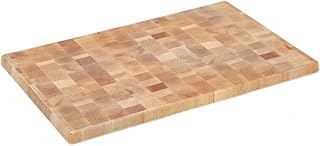 HUBERTÂ® Display Riser Butcher Block Look Rectangular Made of Melamine and Bamboo EcoFriendly - 23 3/4
