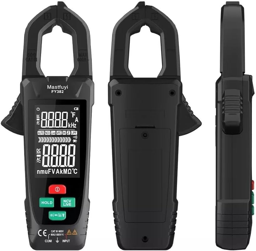 FY382 9999 Counts Digital Clamp Meter Professional Multimeter Auto Range AC Voltage Current Capacitance Smart Tester