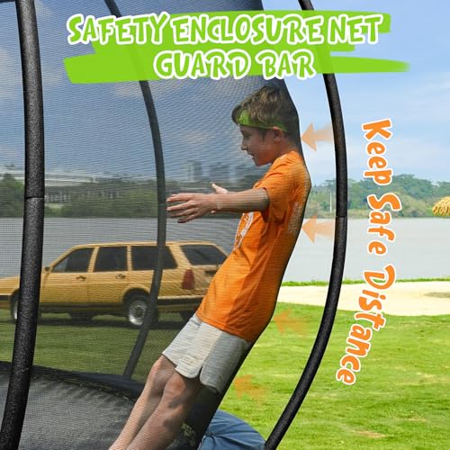 Image of Gigu 10FT 12FT 14FT 15FT 16FT Recreational Trampolines with Enclosure Net and Ladder and Anti-Rust Coating, ASTM Approved Trampoline Outdoor for Kids and Adults Outdoor Yard Trampolines