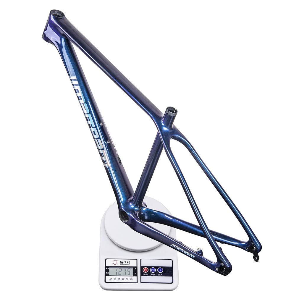 Carbon MTB Rahmen 27.5er 29er Hardtail Mountainbike 15'' 17'' 19'' Scheibenbremse Fahrrad Steckachse 12x142mm Interne Kabelführung (Farbe: Discoloration A, Größe 29 * 15'')