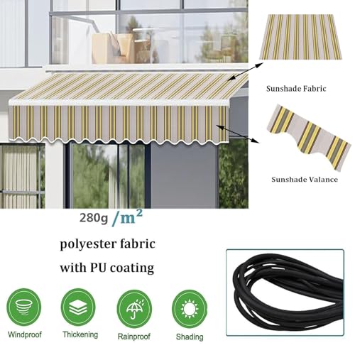 Tela de repuesto para toldo de poliéster impermeable y tejido de alta protección solar 6