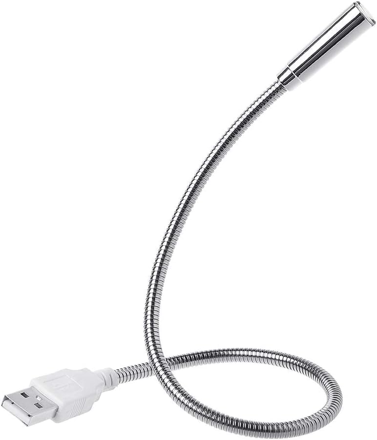 Hehglng Silver USB Flexible Light Gooseneck Led Glowing Lamp Laptop Computers Studying for Office Working Writing Reading Accessories Desk Lamps Office