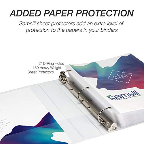 Image of Samsill Durable 2 inch 3 Ring Binder, D Ring Binder, 100% Recycled Chipboard, White, 4 Pack
