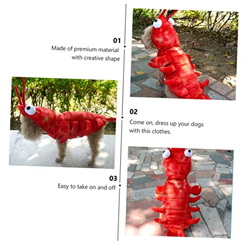 Disfraz de langosta para perro color rojo talla S miniatura 3