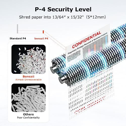 Bonsaii 12-Sheet Micro Cut Shredders For Home Office, 60 Minute P-4 Security Level Paper Shredder For Cd, Credit Card, Mails, Staple, Clip, With Jam-Proof System & 4.2 Gal Pullout Bin C266-B #TOP3