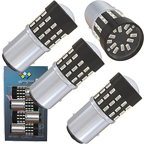 Wiseshine 2057 1157 BAY15D P21/5W 1157R 2357R 1016 2357 2397 7528 Red 54smd 3014 12V-24V Super Bright LED for Brake Tail Rear Stop Parking Light Bulb Bulbs of Cars Trucks Motorcycles(pack of 4)