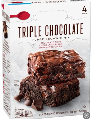 Betty Crockers HERSHEY Triple Chocolate Fudge Brownie Mix, 20 oz, 4 Pack