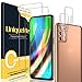 UniqueMe [2 Pack] Protector de Pantalla Compatible con Motorola Moto G9 Plus + [2 Pack] Protector de Lente de cámara, Vidrio Templado [9H Dureza] HD Film Cristal Templado Transparente.