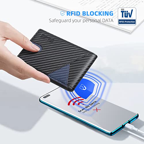 Image of Zitahli Slim Wallet for Men,RFID Blocking Leather Bifold with Money Clip | Minimalist Front Pocket Design, Holds 12 Cards, RFID Protection, Gifts for Men on Birthdays, Father's Day, and Christmas