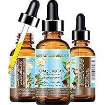 Botanical Beauty BRAZIL NUT OIL Bertholletia Excelsa WILD GROWTH RAW Brazilian 100% Pure Natural Virgin Unrefined for FACE, SKIN, BODY, HAIR, NAILS, FOOT CARE 2 Fl Oz