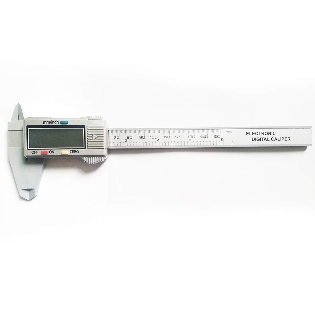 Suwmiarka cyfrowa 150mm 6 cali LCD Elektroniczny miernik z włókna węglowego Przyrządy do pomiaru wysokości Mikrometr (kolor: srebrny)