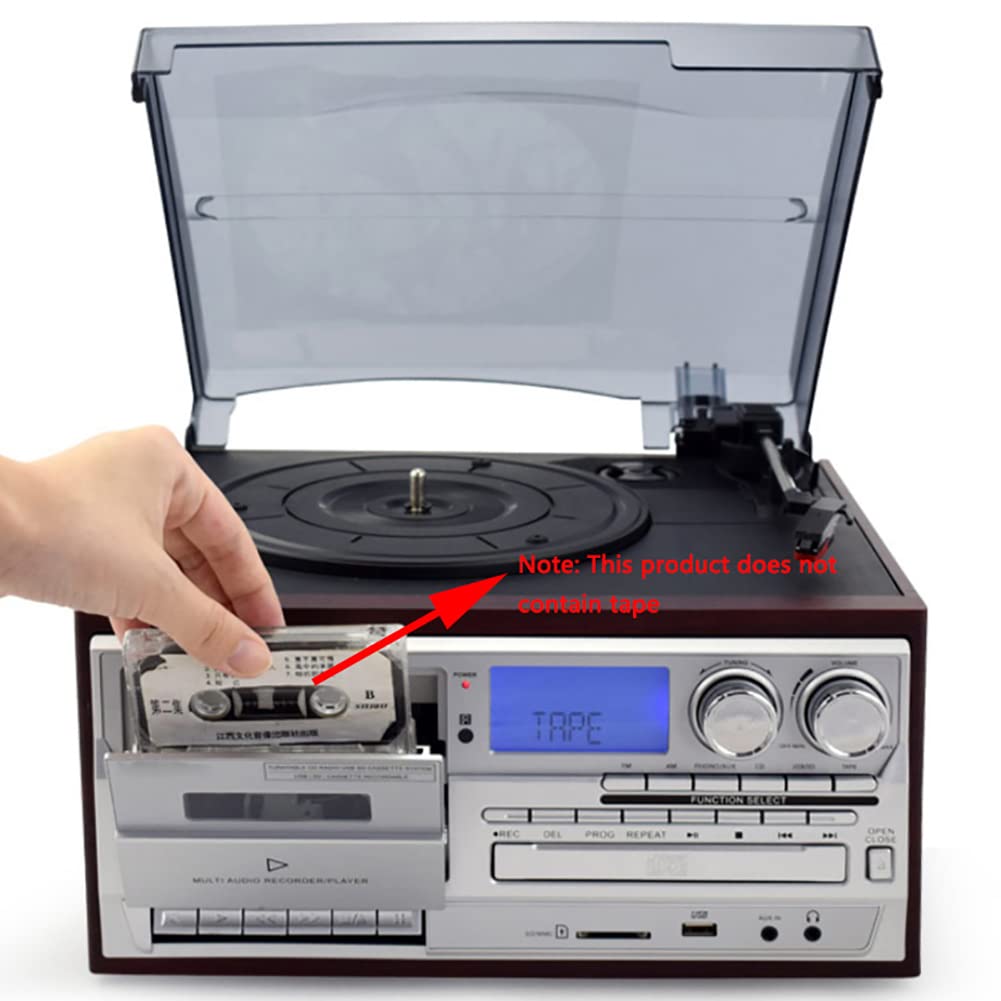 Giradischi multifunzione con lettore CD, radio, slot per cassette, registrazione USB/SD, telecomando e sistema di trasmissione a cinghia