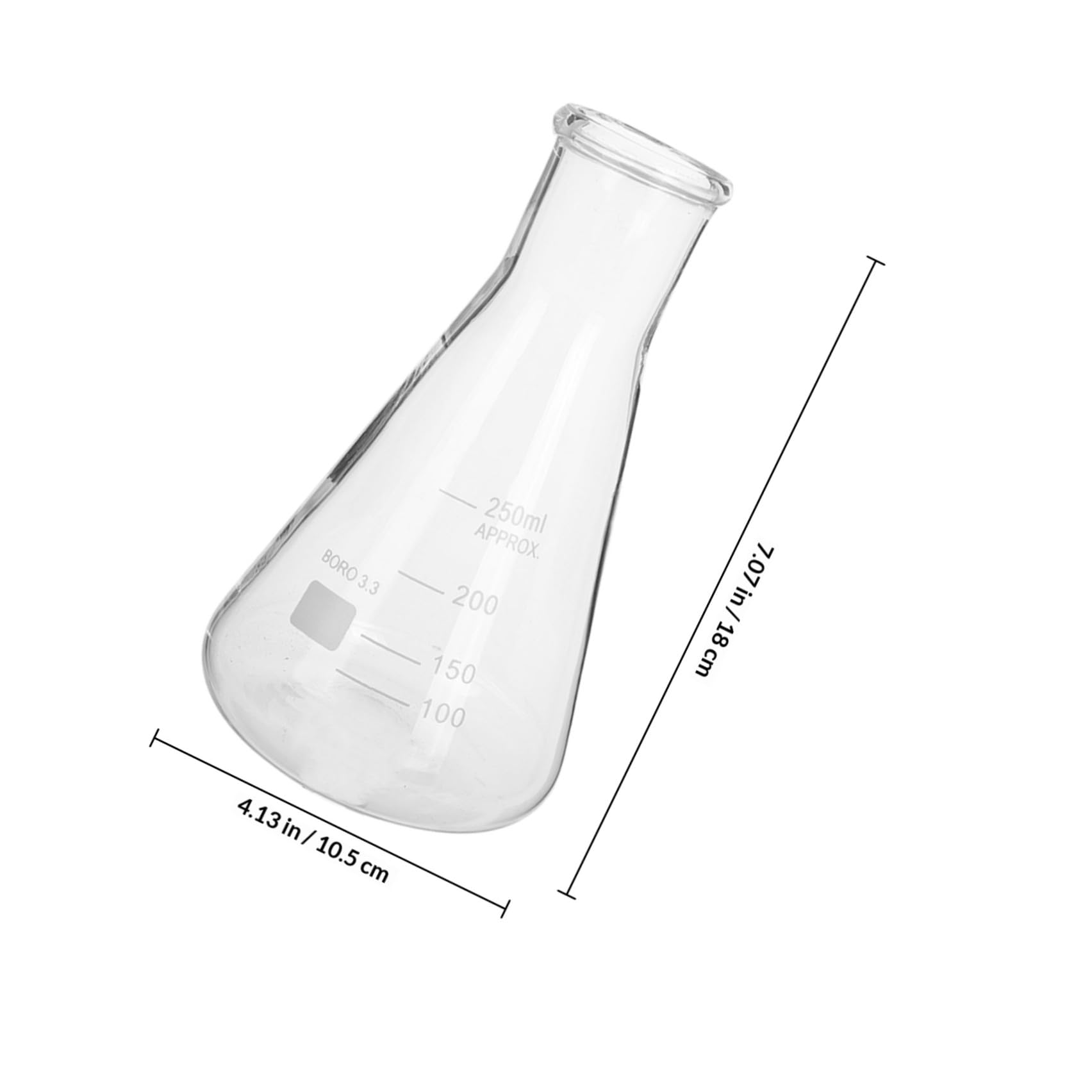 jojofuny Beute di Erlenmeyer Palloni Conici Resistenti ad Alte Temperature in Vetro Borosilicato Set 5 da 50ml a 1l Base Triangolare Stabile per Uso in Laboratorio Scientifico