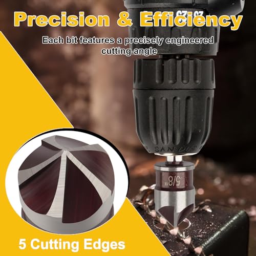 Ensemble de 5 forets à étape de 50 tailles & ensemble de 5 forets à countersink M2, revêtement en titane, avec étui en aluminium, forets à étapes multiples pour bricolage