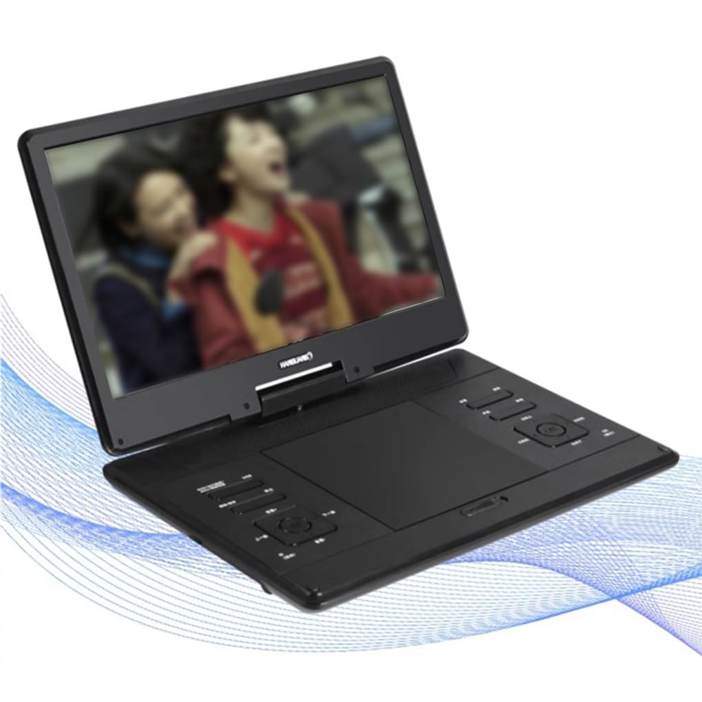 Reproductor de DVD Inteligente con batería de 3600 mAh, Unidad Flash USB y reproducción Discos, Reproductor DVD Compacto ABS, 14 Pulgadas