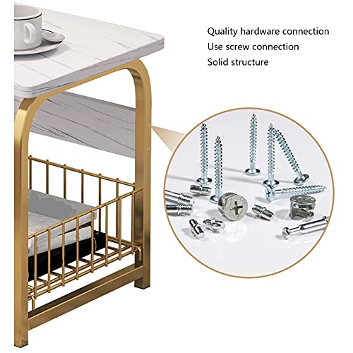 Mesa lateral da sala de estar, mesa final com prateleira de armazenamento, mesa de cama com padrão d