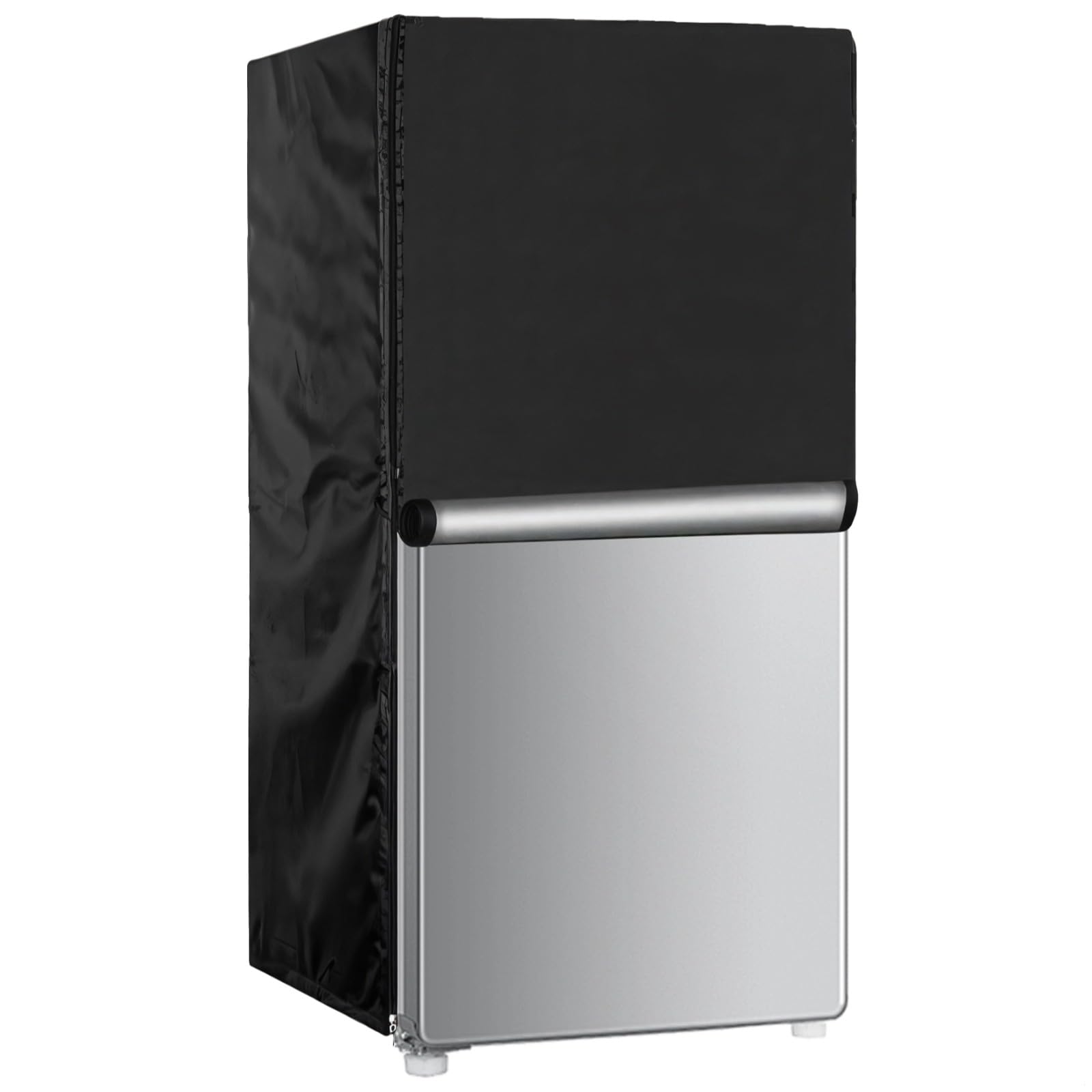Funda para equipos de laboratorio, muebles, sofá: negro, tela Oxford plateada, impermeable, resistente al sol, a prueba de polvo, refrigerador al aire libre, 59 x 59 x 143 cm