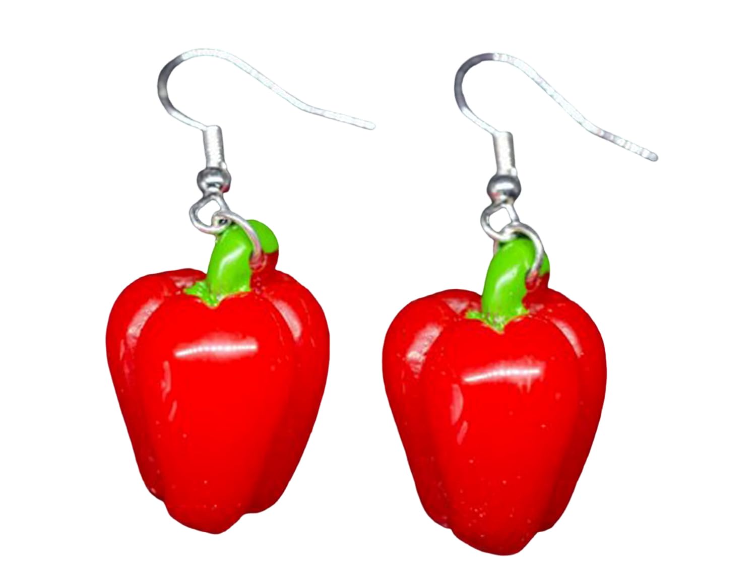 Miniblings Orecchini A Peperoncino Rosso Messicano - Pendenti Lunghi 4 Cm, Ganci Argentati, Fatto A Mano A Berlino, Gioielli Divertenti E Originali