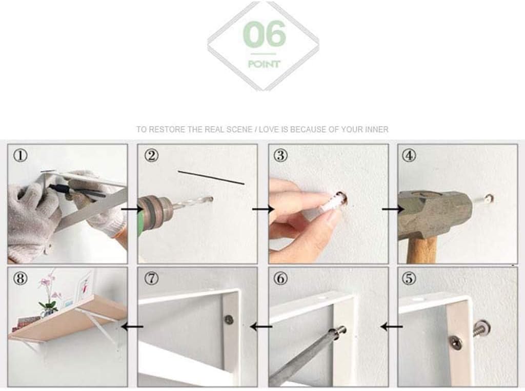 L- Shaped Right Angle Shelf Brackets 2 Pcs, Folding Floating Shelves Tripod Triangle Shelf Brackets, 90°Angle Wall Mounted Shelf Supporter Bracket Frame - Metal Chrome