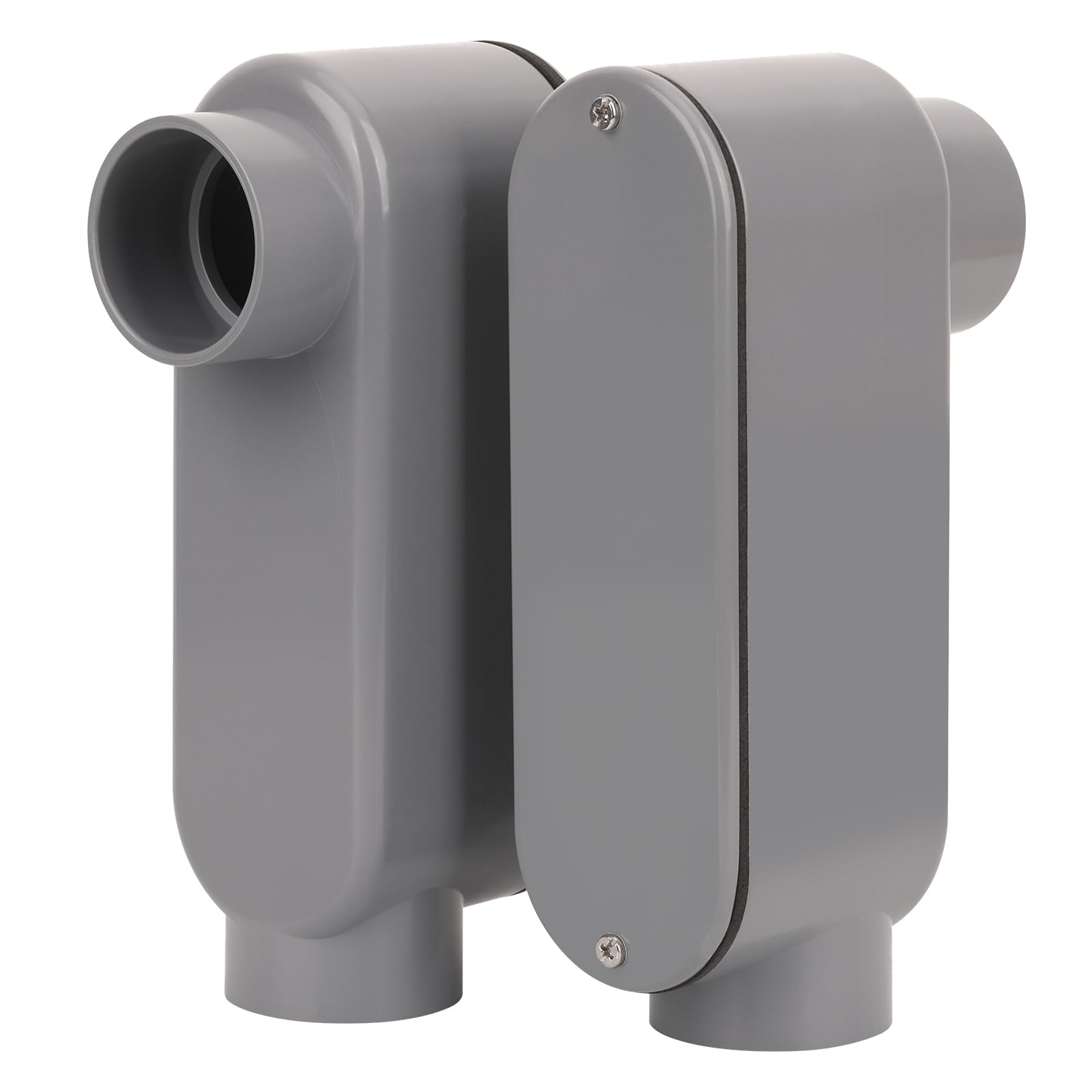 2Pack 1-1/2Inch Rigid PVC Conduit Body Type LB 1.50IN Slip x Slip PVC Conduit Bodies LB Type with Cover and Gasket, Gray — Amazon image 6