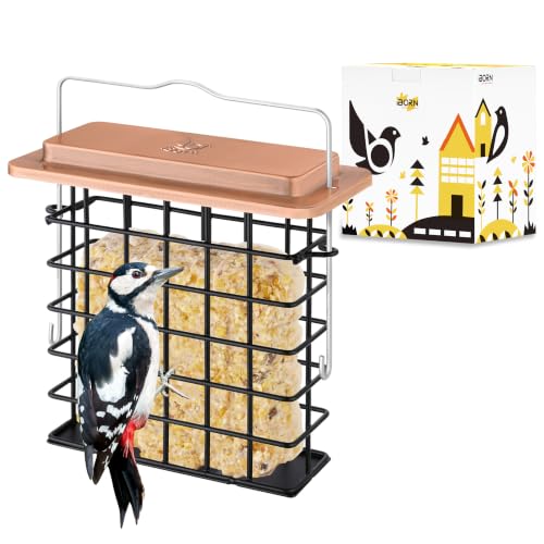 iBorn Suet Feeder for Woodpeckers, Copper, Single Capacity